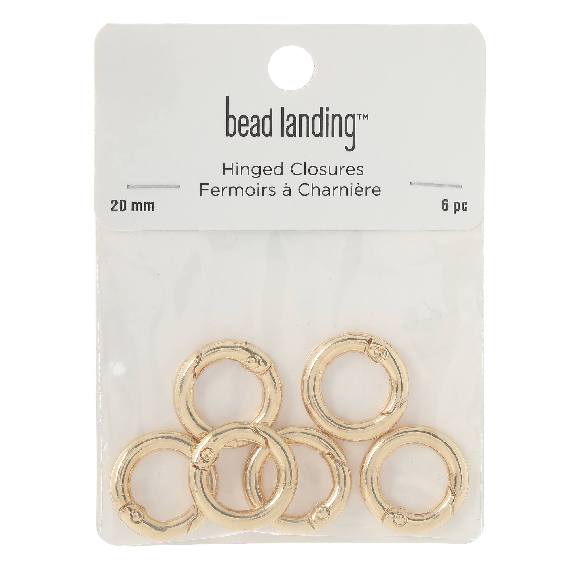 12 Packs: 6 ct. (72 total) 20mm Metal Round Hinged Closures by Bead Landing